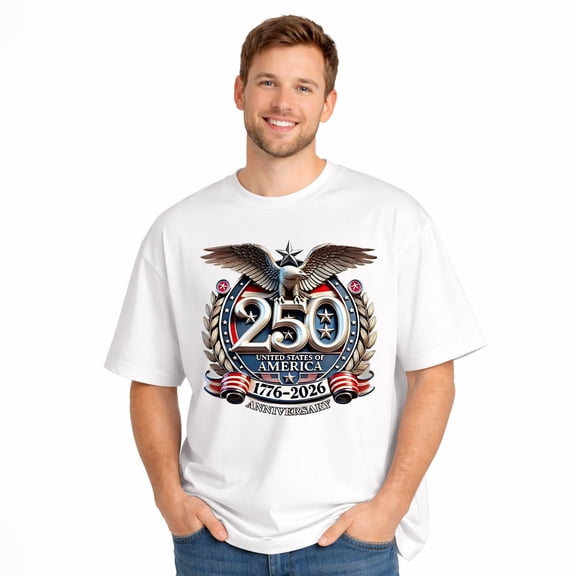 usa 250 freedom eagle Patriotic American 250th Anniversary Commemorative T-shirt 1776–2026 Adult T-shirt, Soft Pure Cotton Short Sleeve Independence Day Graphic T-shirt