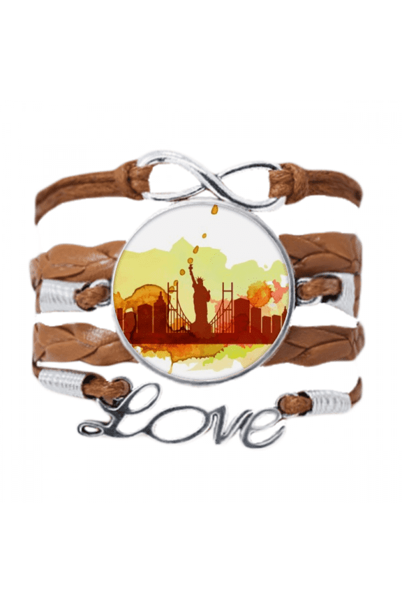 usa amenew york city watercolor bracelet love chain ornament wristband