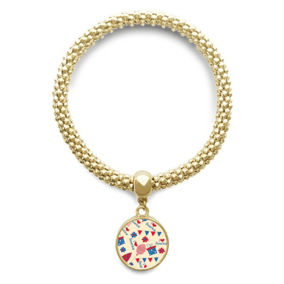 usa candy festival flower love heart en bracelet round pendant jewelry chain