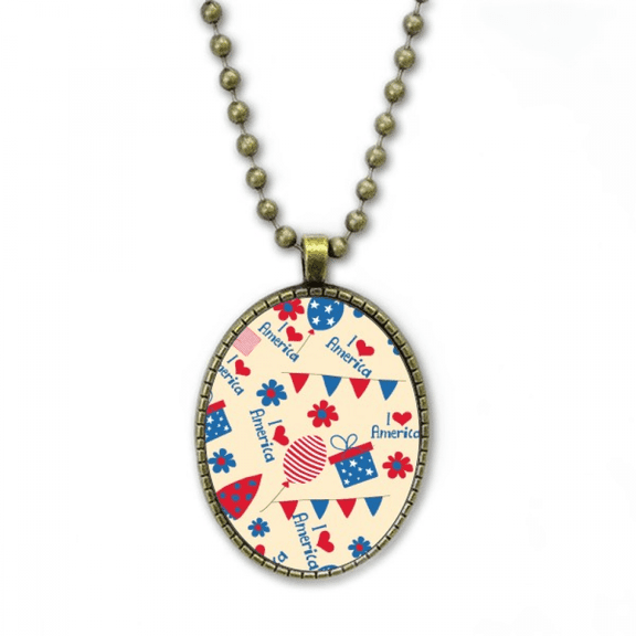 usa candy festival flower love heart necklace vintage chain bead pendant jewelry collection