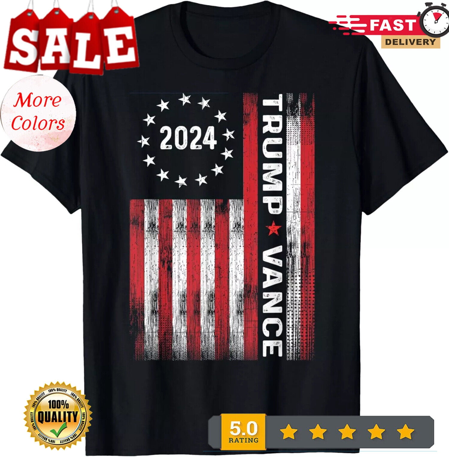 usa flag Election Trump vance 2024 vice president TShirt