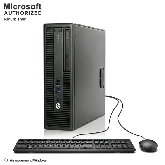 Pre-Owned HP EliteDesk 800 G2 SFF Desktop, Intel Core I3-6100 3.7 GHz, 8 GB DDR4, 128 GB SSD, DVDRW, WiFi, Bluetooth, Mouse&Keyboard, Windows 10 Pro 64 Bit