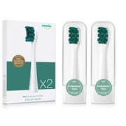 usmile Replacement Toothbrush Heads Optimal Plaque Control, Against Rusting, Dupont Whitening Brush Heads with Carry Box, Designed for usmile P1/Y1S/U3/P4, Green 2 Pack