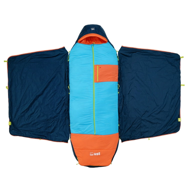 ust Monarch Sleeping Bag, Short,17 Degree, Unisex, Blue/Orange