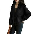 thumbnail image 1 of utcoco Women Cropped Open Front Wool Coats Notched Lapel Jackets, 1 of 4