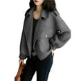 thumbnail image 1 of utcoco Women Cropped Open Front Wool Coats Notched Lapel Jackets, 1 of 4