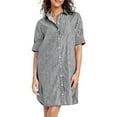 thumbnail image 1 of utcoco Women Summer Casual Loose Fit Short Sleeve Striped Shirt Dress, 1 of 2