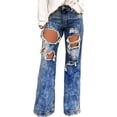 thumbnail image 1 of utcoco Boyfriend Baggy Distressed Jeans Women's, 1 of 4