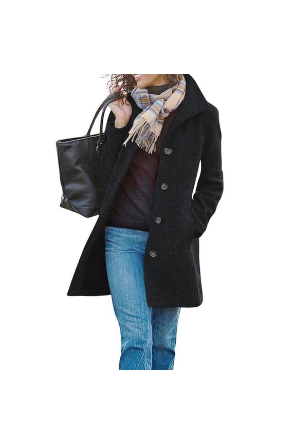 Women's Casual Autumn Stand Collar Jacket Autumn Long Coat Women's Green Windbreaker Women's Winter Jacket