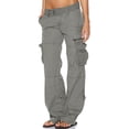 thumbnail image 1 of utcoco Women's Casual Cargo Pants Multiple Pockets Loose Straight Leg Pants, 1 of 4