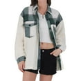 thumbnail image 1 of utcoco Women's Fall Winter Fuzzy Plaid Flannel Jacket, 1 of 4