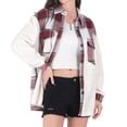 thumbnail image 1 of utcoco Women's Fall Winter Fuzzy Plaid Flannel Jacket, 1 of 4