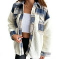 thumbnail image 1 of utcoco Women's Fall Winter Fuzzy Plaid Flannel Jacket, 1 of 4