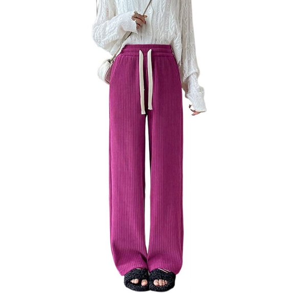 utcoco Women's High Waisted Corduroy Pants Casua lDrapey Wide Leg Pants