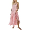 thumbnail image 1 of utcoco Women's Summer Laced Bib Overall Dress Adjustable Straps Sleeveless Maxi Dress, 1 of 4
