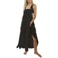 thumbnail image 1 of utcoco Women's Summer Laced Bib Overall Dress Adjustable Straps Sleeveless Maxi Dress, 1 of 4
