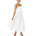 thumbnail image 1 of utcoco Women's Summer Striped A Line Long Dress Back Smocked Maxi Dresses, 1 of 3