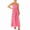 thumbnail image 1 of utcoco Women's Summer Striped A Line Long Dress Back Smocked Maxi Dresses, 1 of 4