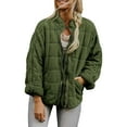 thumbnail image 1 of utcoco Women's Winter Causal Long Sleeve Zip Up Coats Stand Collar Lightweight Jacket, 1 of 4