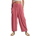 thumbnail image 1 of utcoco Womens Casual Loose Fit Pants Drawstring Wide Leg Harem Pants, 1 of 4