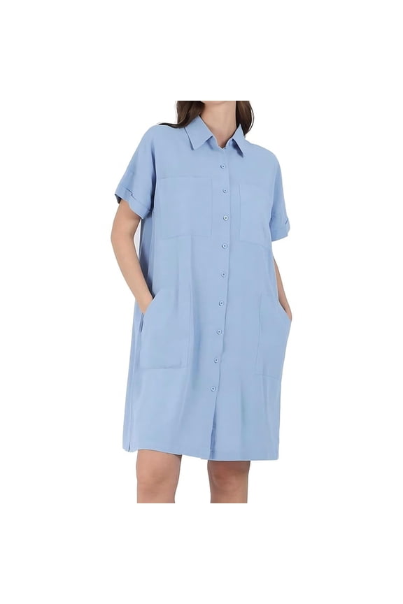 Womens Plaid Button Down Shirts Casual Loose Fit 3/4 Sleeve Gingham Top Checkered Blouses