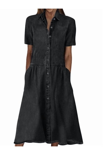 grey denim dress for women Womens Dresses in Denim Dresses Long denim hip and back pockets under 150 Unisex Size:2XL NAISIBABY Girls Princess Dress,