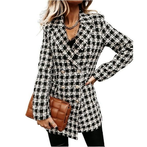 utcoco Womens Plaid Blazer Jackets 2032 Fashion Casual Business Blazers