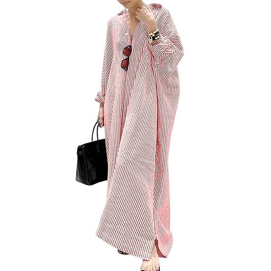 Loose Striped Long Sleeved Shirt Dress Loose Striped Long Sleeved Shirt Dress