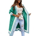 thumbnail image 1 of utcoco women's autumn and winter striped hooded long cardigan casual sweater, 1 of 4