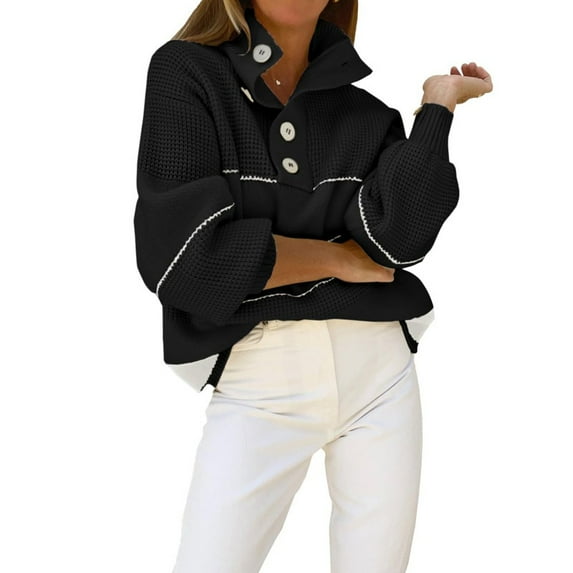 utcoco women's autumn and winter striped knitted top long sleeve pullover sweater