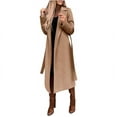 thumbnail image 1 of utcoco women's open front wool blend trench long coat with belt, 1 of 4