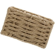 Wicker Utensil Holder for Party Flatware Organizer, Kitchen Countertop Storage Container, 6.69 x 3.94 x 3.15 Inches