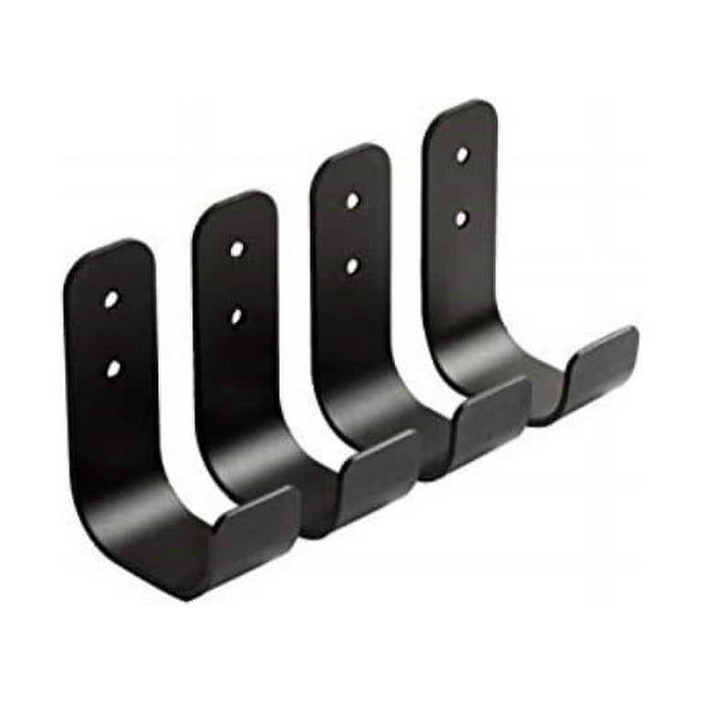 utility j hooks (4 pack) heavy duty solid metal, wall mount - best for your  garage, organizing tools, and cable wire management by worthy tools - black  