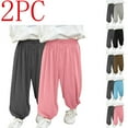 thumbnail image 1 of uublik 2 Pack Child Boy Girl Sweatpants Size 2T-12 Casual Pants Elastic Waist Hiking School Uniform Sweatpants Joggers Pink, 1 of 4