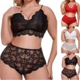 thumbnail image 1 of uublik 2 Piece Pajama Set For Women Valentine's Day Lace Pjs Soft Tank Top & Elastic Waist Shorts Camisole Lounge Set Black, 1 of 4