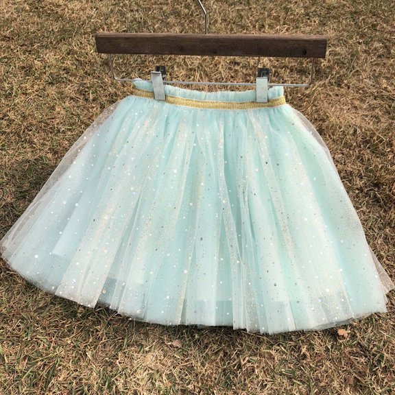 uublik Aline Skirts for Girls Blue Layered Mesh Skirt Party Birthday Dance Princess Skirt Size 2T-11