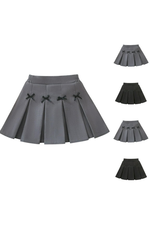 Athletic Skirts Girls Gray Pleated Plaid Mini Skirt with Shorts Girl Uniform School Tennis Skater Skirts Skort Size 3T-11