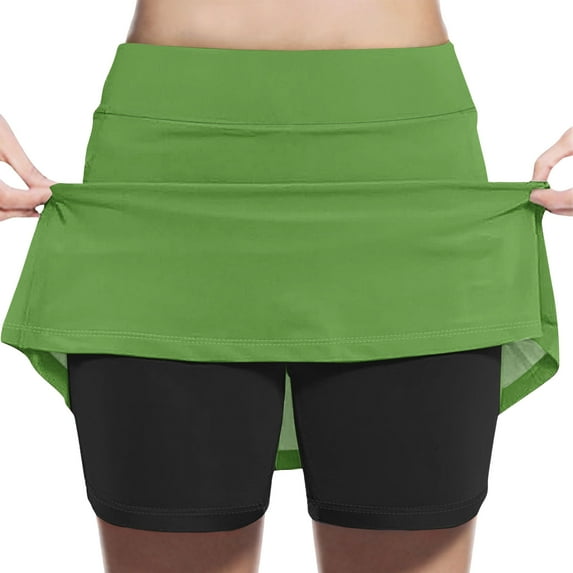 uublik Athletic Skirts Girls With Shorts Army Green Tennis Skirts Golf Skort Athletic Dance Running School Sport Skirts with Shorts Size 2T-12