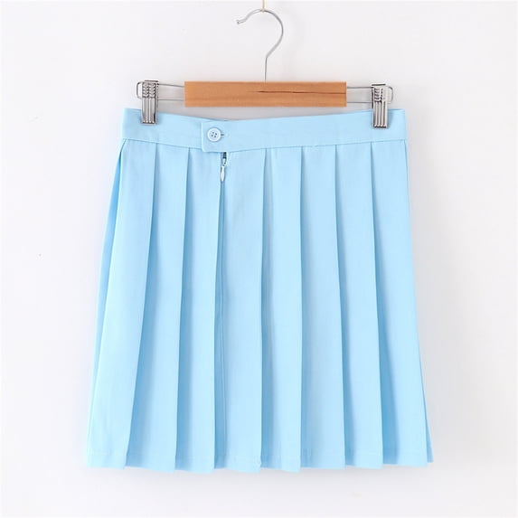 uublik Athletic Skirts Girls With Shorts Light Blue Pleated Skirts School Kids Casual Midi Flare A Line Uniform Skorts Skirt Size 11-18