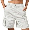 thumbnail image 1 of uublik Athletic Shorts Women Wide Leg Long Shorts High Waisted Dressy Casual with Pockets White, 1 of 4