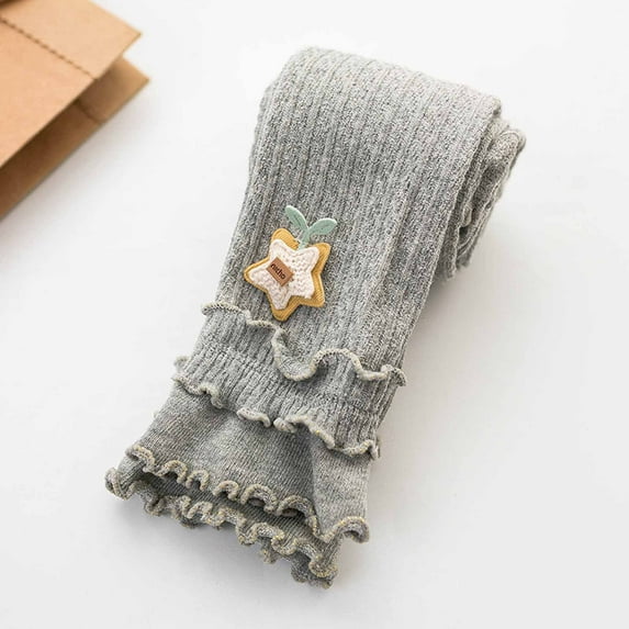 uublik Baby Girls Leggings Gray Cotton Girls' Leggings Fall Fashion Stretch Leggings Comfortable Bottoms, Size 0-6