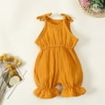thumbnail image 1 of uublik Baby Girls' One-Piece Rompers Summer Double Shoulder Strap Sleeveless Jumpsuit Orange, Size 3M-3T, 1 of 5