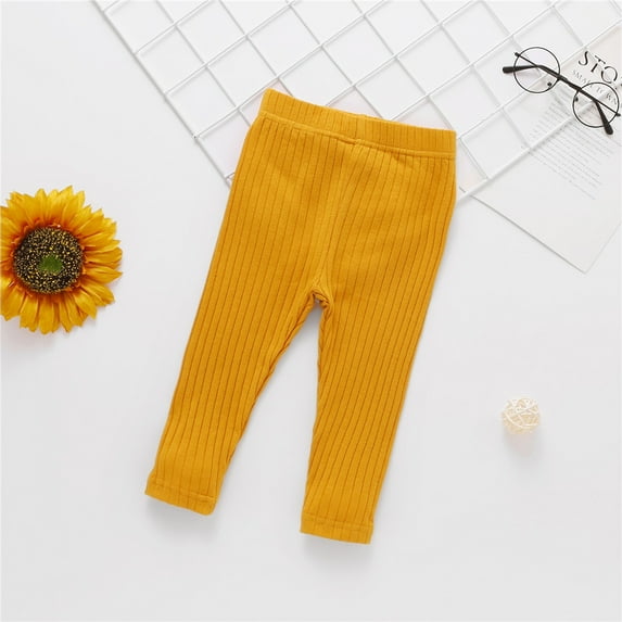 uublik Baby Leggings Pit Stripe Soft Solid Colour Stretchy Pants