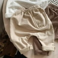 thumbnail image 1 of uublik Baby Pants Elastic Waist Bottom Pants Newborn Infant Trousers Beige Size 0-2T, 1 of 3