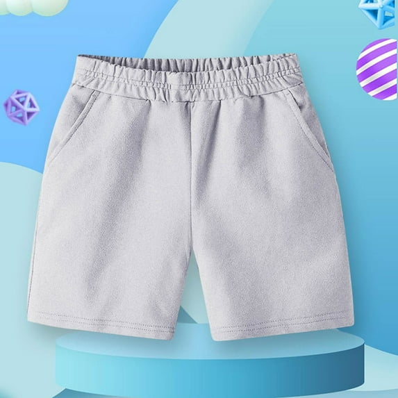 uublik Basketball Shorts Boys Girls Size 3T-15 Elastic Waist Jogger Shorts Gym Cool Summer Shorts Gray