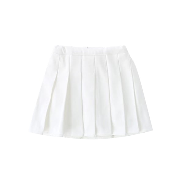 uublik Beach Skirts for Girls White Pleated Skirts with Shorts Athletic Tennis Skorts School Uniform Skirts Size 4T-15