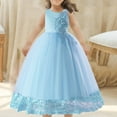 thumbnail image 1 of uublik Birthday Dress for Girls Size 5T-16 Sleeveless Tulle Dresses Kids Birthday Formal Wedding Pageant Princess Dress Light Blue, 1 of 3