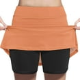 thumbnail image 1 of uublik Boho Skirts for Girls Orange Tennis Skirts Golf Skort Athletic Dance Running School Sport Skirts with Shorts Size 2T-12, 1 of 5