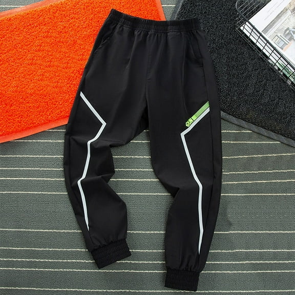 uublik Boy Girl Athletic Pants Size 7-16 Casual Pants Elastic Waist Hiking School Uniform Sweatpants Joggers Black