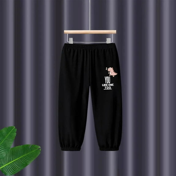 uublik Boy Girl Sweatpants Size 2T-12 Casual Basic Lounge Jogger Pants Elastic Waist Jogger Sport Workout Trousers Black